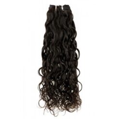 18" Natural Curly Indian Hair Machine Weft