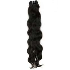 22" Natural Wavy Indian Hair Machine Weft