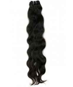 22" Natural Wavy Indian Hair Machine Weft
